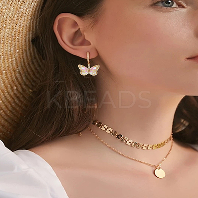 2Pcs Brass Enamel Pendants KK-LP0002-19B-1