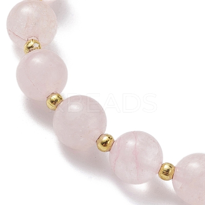 Butterfly Natural Rose Quartz Stretch Bracelets BJEW-JB10085-1