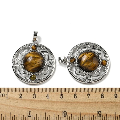 Natural Tiger Eye Pendants G-Q158-03I-1