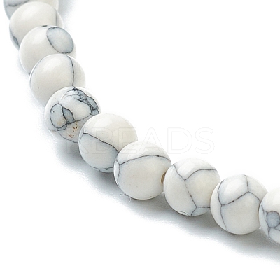 Synthetic Howlite Beaded Stretch Bracelets BJEW-A117-A-10-1