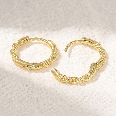 Rack Plating Twist Brass Hoop Earrings EJEW-H143-21G-1