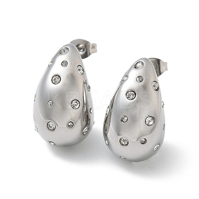 304 Stainless Steel Teardrop Stud Earrings EJEW-B108-05P-A-1