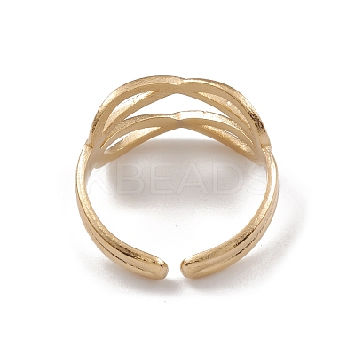 Ion Plating(IP) 304 Stainless Steel Cuff Rings RJEW-G285-40G-1