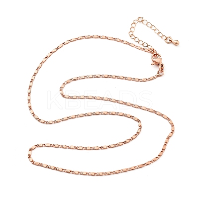 Brass Link Chain Necklaces for Women NJEW-D302-17RG-1