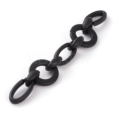 Handmade Opaque Spray Painted Acrylic Link Chains AJEW-JB00869-03-1