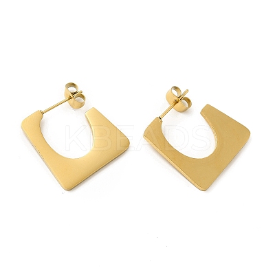 Ion Plating(IP) 304 Stainless Steel Rectangle Stud Earrings EJEW-A089-02G-1