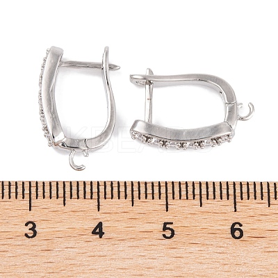 Rack Plating Brass Cubic Zirconia Hoop Earring Findings KK-S374-04P-04-1
