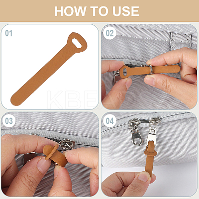 24Pcs 4 Colors Imitation Leather Zipper Pull Fixer Replacement for Tab Luggage Purse Repair Accessories DIY-GF0011-62B-1