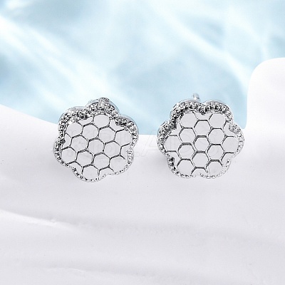 Brass Stud Earrings EJEW-D288-15P-1
