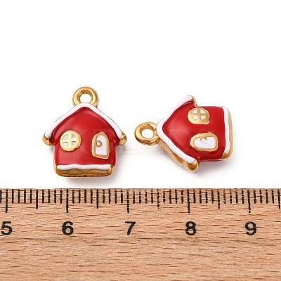 304 Stainless Steel Enamel Pendants STAS-Q363-06G-1