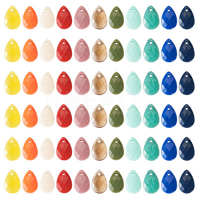 100Pcs 10 Colors Opaque Acrylic Charms MACR-TA0001-86-1