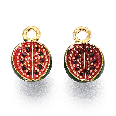 Fruit Alloy Enamel Charms ENAM-N062-06F-1
