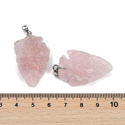 Raw Rough Natural Rose Quartz Pendants G-G162-01P-01-1