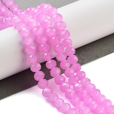 Baking Paint Imitation Jade Glass Bead Strands X-DGLA-A034-J6MM-A49-1