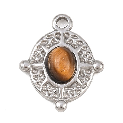 Natural Tiger Eye Pendants STAS-P434-03P-1