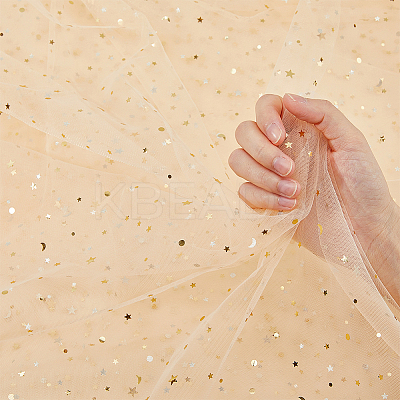 Star Pattern Nylon Mesh Fabric DIY-WH0569-01B-1