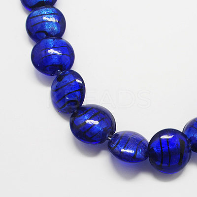 Handmade Silver Foil Glass Beads X-FOIL-R055-8-1