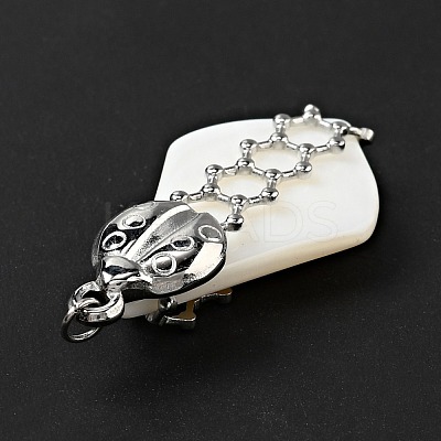 Natural White Shell Pendants SSHEL-C010-05P-1