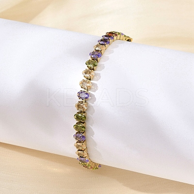 304 Stainless Steel Oval Link Chain Bracelets for Women BJEW-P348-01F-G-1