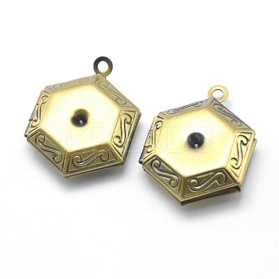 Brass Locket Pendants KK-F717-38AB-NR-1