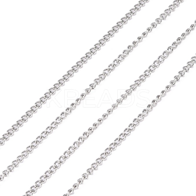 Non-Tarnish 3.28 Feet 304 Stainless Steel Curb Chains X-CHS-R008-04-1