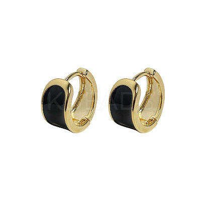 Brass Enamel Hoop Earrings FS-WG3C3EB-03-1