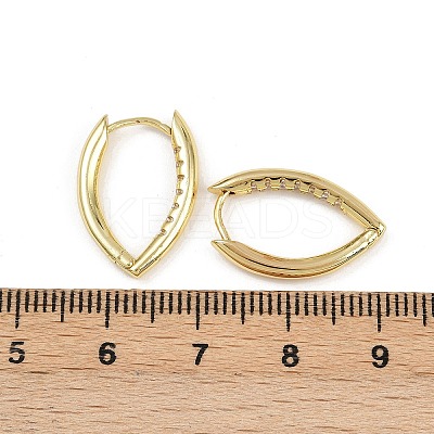 Brass Micro Pave Clear Cubic Zirconia Horse Eye Hoop Earrings EJEW-G446-04B-G-1
