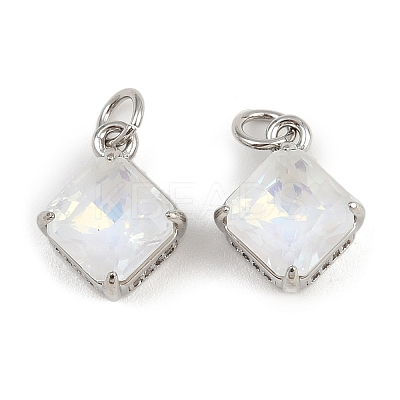 Brass Pave Cubic Zirconia Pendants KK-L240-07P-02-1