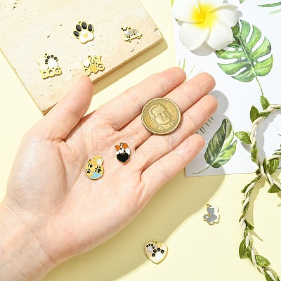 8Pcs 8 Styles 304 Stainless Steel Enamel Pendants STAS-CJ0003-38-1