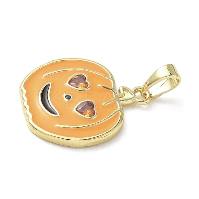 Halloween Theme Brass Micro Pave Cubic Zirconia Enamel Pendants LS-KK-L248-04G-01-1
