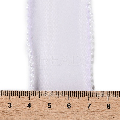5 Yards ABS Pearl Edged Mesh Ribbon for Bowknot Making OCOR-B004-01A-02-1