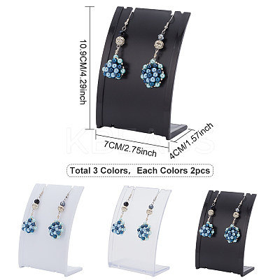 6Pcs 3 Colors PP Slant Back Necklace Display Holder NDIS-DR0001-01-1