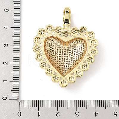 Brass Micro Pave Clear Cubic Zirconia Pendants KK-B141-04G-01-1