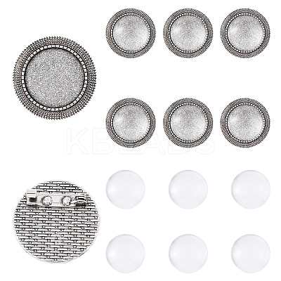 DIY Flat Round Brooch Making Kits DIY-YW0017-50-1