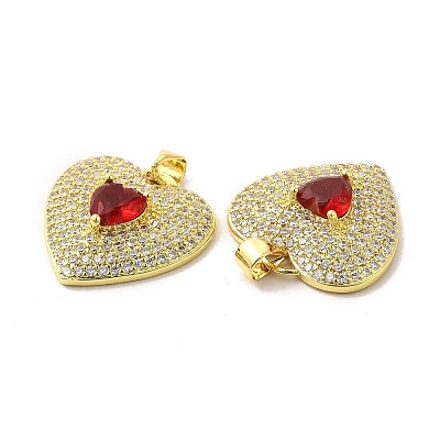 Brass Micro Pave Clear Cubic Zirconia Pendants KK-A180-01G-02-1