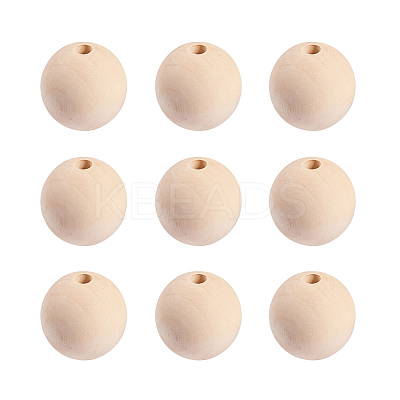 Unfinished Wood Beads WOOD-PH0008-17-WH-1