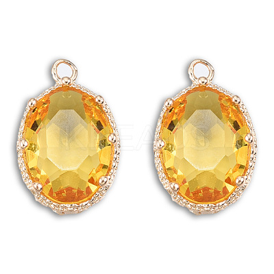 Transparent K9 Glass Pendants GLAA-N038-64-1