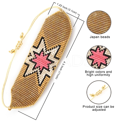 Handmade Glass Seed Bead Braided Beaded Bracelets OY7182-2-1