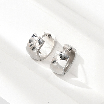 304 Stainless Steel Polishing effect Hoop Earrings EJEW-M001-29A-P-1