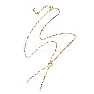 304 Stainless Steel Satellite Chain Curb Chain Slider Necklace Making AJEW-JB01527-1