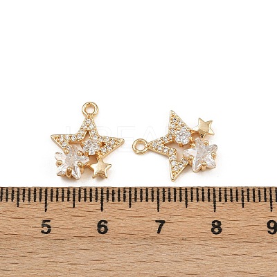 Brass Micro Pave Cubic Zirconia Pendants KK-K407-07G-1