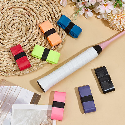 8 Bundles 8 Colors PU Leather Anti-slip Badminton Tennis Racket Grip Tape DIY-SP0005-45A-1