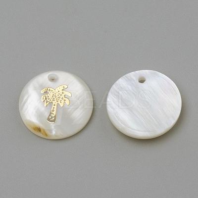 Freshwater Shell Pendants SHEL-Q010-008G-1