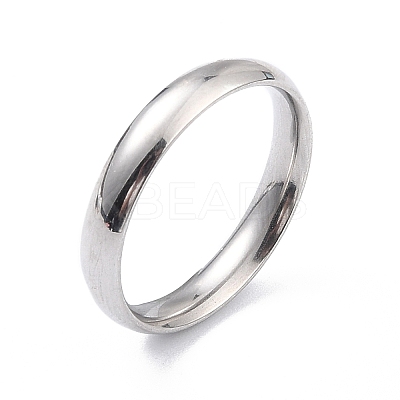 Non-Tarnish 304 Stainless Steel Simple Plain Band Finger Ring for Women RJEW-B036-10P-1