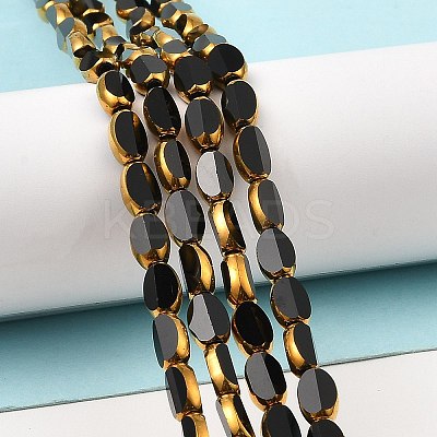 Faceted Transparent Electroplate Glass Beads Strands EGLA-P051-05A-A-1
