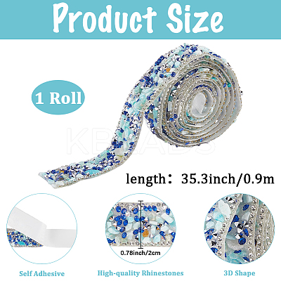 Resin Rhinestone Crystals Beaded Trim DIY-WH20050-05A-1