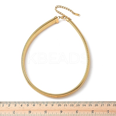 12MM 304 Stainless Steel Flat Snake Chain Necklaces for Women NJEW-U049-01G-1