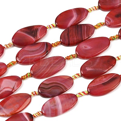 Natural Banded Agate Beads Strands G-F825-H01-01-1