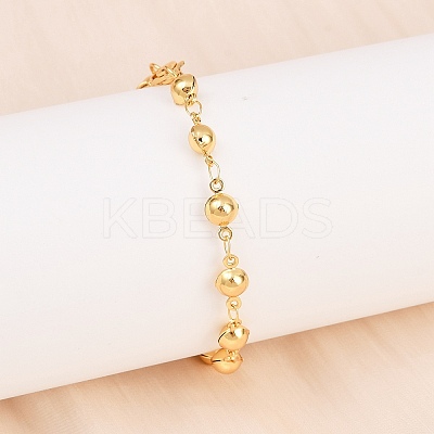 304 Stainless Steel Link Bracelets for Women BJEW-D359-03G-1