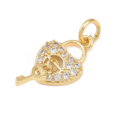 Brass Micro Pave Cubic Zirconia Charms KK-G544-13G-1
